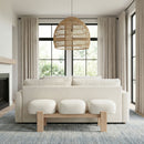 Woodcrest - Vegan Leather Upholstered Bench - Painted Natural Base