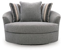 Creston Heights - Oversized Swivel Accent Chair - Smolder