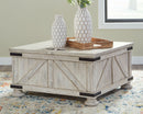 Carynhurst - Cocktail Table with Storage - Whitewash