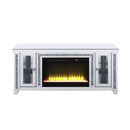 Noralie - TV Stand With Fireplace & LED - Mirrored & Faux Diamonds