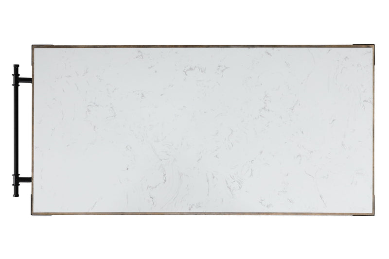 Alforvott - Kitchen Island - Marble Top & Weathered Gray