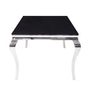 Fabiola - Dining Table - Black Glass Top & Stainless Steel
