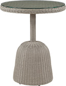 Seacrest - Tempered Glass Top And Wicker Outdoor Patio Counter Height Table
