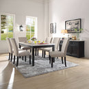 Nolan - Dining Table - White Natural Marble Top & Salvage Dark Oak