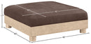 Turin - Chenille Fabric Upholstered Modular Ottoman - Natural Base