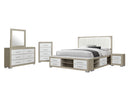 Emma - 5 Piece Queen Bedroom Set - Natural / White