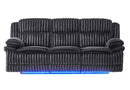 U8686 - Power Reclining Sofa With LED / Hidden Drawer And Drop Down Table - Black