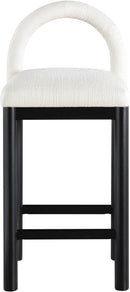 Conrad - Linen Counter Stool With Black Legs
