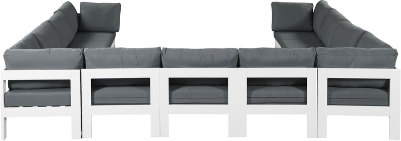 Nizuc - Outdoor Patio 11 Piece Modular Sectional With White Frame
