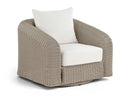 Seacrest - Olefin Water Resistant Fabric And Wicker Outdoor Patio Swivel Chair