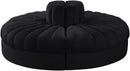 Rummi - Round Velvet Performance Fabric Upholstered 4 Piece Modular Sofa