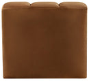 Arc - Velvet Curved Corner Chair - Saddle