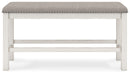 Robbinsdale - Dbl Counter Height Upholstered Dining Bench - Antique White