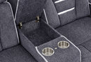 U1895 - P2 Console Reclining Loveseat With IS And LED - Dark Gray