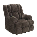 Pacay - Power Recliner With Lift & Heating & Massage - Brown Chenille