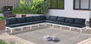 Nizuc - Outdoor Patio 9 Piece Modular Sectional With White Frame