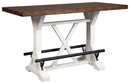 Valebeck - Rectangular Dining Room Counter Table - White / Brown