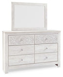 Paxberry - Dresser, Mirror - Medallion Drawer Pulls - Whitewash