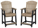 Fairen Trail - Barstool (Set of 2) - Black / Driftwood