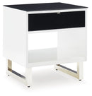 Gardoni - Rectangular End Table - White / Black